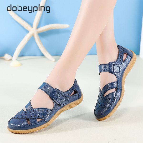 dobeyping new genuine leather women's summer sandals cut-outs woman flats shoes breathable female beach loafers soft mother shoe, Black
dobeyping new genuine leather women's summer sandals cut-outs woman flats shoes breathable female beach loafers soft mother shoe, Black