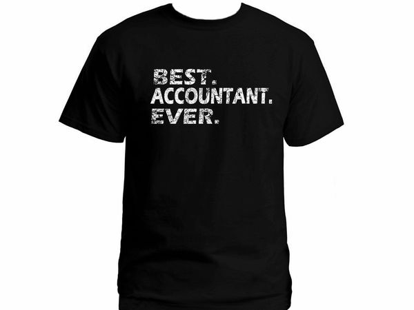 accountant ever distressed look great gift black 100% cotton new t shirt