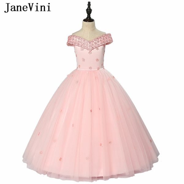 janevini charming pink tulle flower girl dresses for weddings v neck appliques beaded ball gown floor length girls pageant gowns, Red;yellow 
janevini charming pink tulle flower girl dresses for weddings v neck appliques beaded ball gown floor length girls pageant gowns, Red;yellow