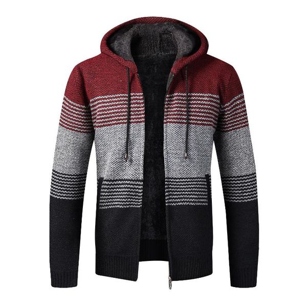 men's sweater coat 2020 spring autumn mens hooded stripe coat thick zipper wool sweater cardigan jumpers male, White;black
men's sweater coat 2020 spring autumn mens hooded stripe coat thick zipper wool sweater cardigan jumpers male, White;black