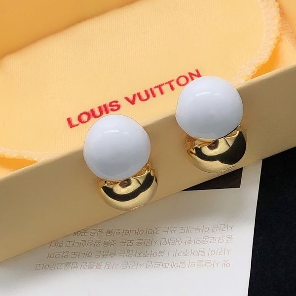 lou is vui tton designer earrings cc tassel designer earings fashion stud earrings pearl designer hoop earrings gold acrylic b2, Golden;silver