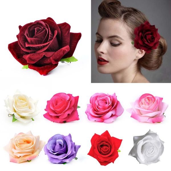 women velvet cloth rose hair clip simulation artificial flower corsage brooch pin wedding party flamenco dancer hair accessories
women velvet cloth rose hair clip simulation artificial flower corsage brooch pin wedding party flamenco dancer hair accessories
