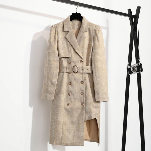 High-end Khaki Plaid Irregular Luxury Dress Women Autumn Professional Business Suit High-Waisted Party Dress ropa mujer K20003
High-end Khaki Plaid Irregular Luxury Dress Women Autumn Professional Business Suit High-Waisted Party Dress ropa mujer K20003