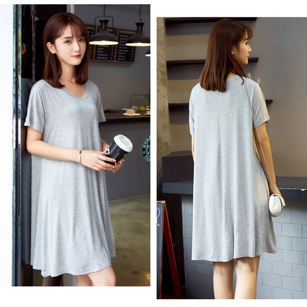 women's sleepwear plus size women nightdress loose solid nightgowns comfortable modal cotton casual shortg-sleeved gray 2021, Black;red
women's sleepwear plus size women nightdress loose solid nightgowns comfortable modal cotton casual shortg-sleeved gray 2021, Black;red
