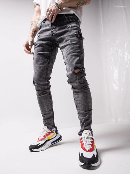 mens hole designer pencil pants spring man light washed zipper pocket jeans man high street plus size trousers, Blue
mens hole designer pencil pants spring man light washed zipper pocket jeans man high street plus size trousers, Blue