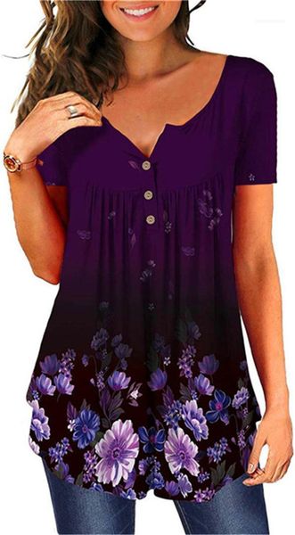 v neck shirts fashion womens blouses designer floral contrast color shirts with buttons women casual loose short sleeved, White
v neck shirts fashion womens blouses designer floral contrast color shirts with buttons women casual loose short sleeved, White