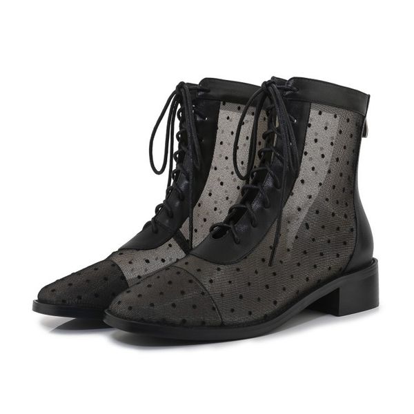 large size summer women black boots square toe dress shoes sandalias botas lace low heels sandal boots zapatos mujer lb0028
large size summer women black boots square toe dress shoes sandalias botas lace low heels sandal boots zapatos mujer lb0028