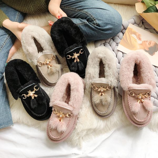 metal chains leather flats winter loafers women shoes winter warm mules celebrity fur flat creepers soft heel moccasins mujer, Black
metal chains leather flats winter loafers women shoes winter warm mules celebrity fur flat creepers soft heel moccasins mujer, Black