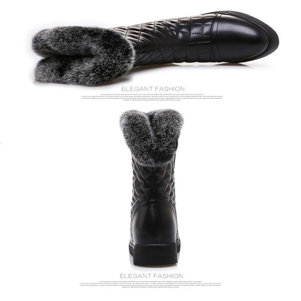 2020 winter ladies fur snow boots in the boots thick warm non-slip leather cotton thick bottom plus velvet, Black
2020 winter ladies fur snow boots in the boots thick warm non-slip leather cotton thick bottom plus velvet, Black