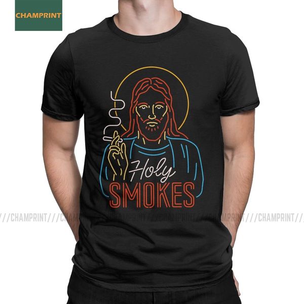 men t-shirts holy smokes jesus humor 100% cotton tee shirt short sleeve parody god holy t shirts round collar clothes summer
men t-shirts holy smokes jesus humor 100% cotton tee shirt short sleeve parody god holy t shirts round collar clothes summer