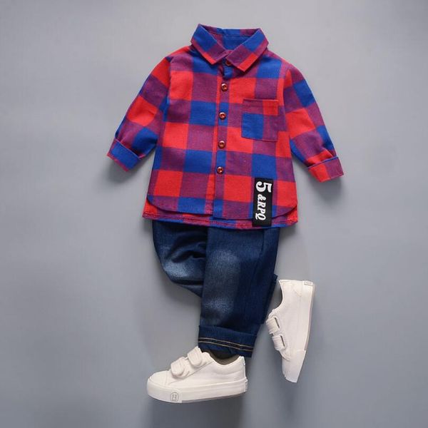 2 pcs children clothing set cotton long sleeve shirt plaid +jeans kid boys clothes for 1-4 years spring autumn suits, White
2 pcs children clothing set cotton long sleeve shirt plaid +jeans kid boys clothes for 1-4 years spring autumn suits, White
