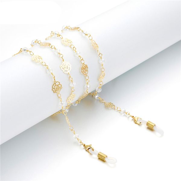 rose flowe beads gold plated link chain eyeglasses chains for reading glasses cord sunglasses strap holder neck band accessories, Silver
rose flowe beads gold plated link chain eyeglasses chains for reading glasses cord sunglasses strap holder neck band accessories, Silver