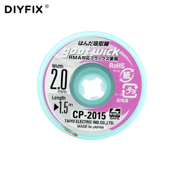 diyfix 1pc 2.0mm 1.5m desoldering braid solder remover wick wire mobile phone repair welding soldering tools accessories
diyfix 1pc 2.0mm 1.5m desoldering braid solder remover wick wire mobile phone repair welding soldering tools accessories