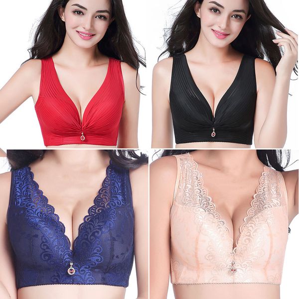 bras for women vest bra push up brassier large sizes wire c d cup lace female lingerie big size women's underwear, Red;black
bras for women vest bra push up brassier large sizes wire c d cup lace female lingerie big size women's underwear, Red;black