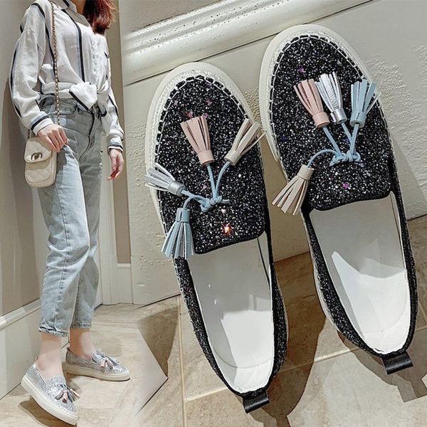 женской flats весна осень обувь женщина кисточка sequined ткань платформа мода дама обуви casual женского flats плюс размер 43, Black
женской flats весна осень обувь женщина кисточка sequined ткань платформа мода дама обуви casual женского flats плюс размер 43, Black
