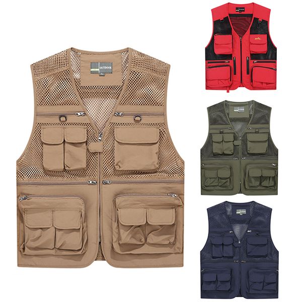 men's summer mesh vest coat pgrapher waistcoat work sleeveless jacket many pockets vest male 2020 men outdoor clothing, Black;white
men's summer mesh vest coat pgrapher waistcoat work sleeveless jacket many pockets vest male 2020 men outdoor clothing, Black;white