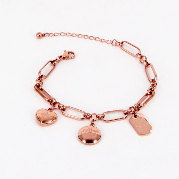 stainless steel heart bangle round sqaure letter chain charm bracelet rose gold color woman party xmas gift, Golden;silver
stainless steel heart bangle round sqaure letter chain charm bracelet rose gold color woman party xmas gift, Golden;silver