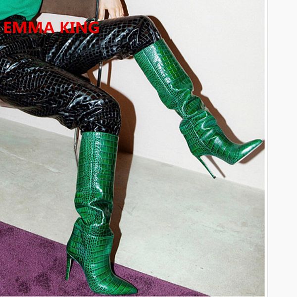 2020 winter new designer women snake prints long boots pointed toe leather boots fashion stiletto high heels slip-on style shoes, Black
2020 winter new designer women snake prints long boots pointed toe leather boots fashion stiletto high heels slip-on style shoes, Black