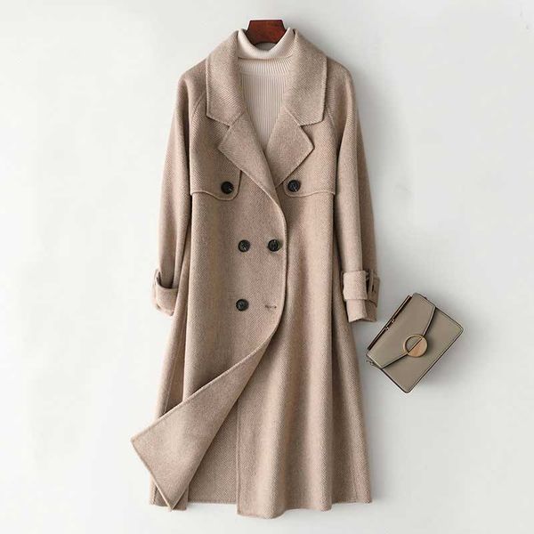 2020 autumn new women cashmere long coat elegant camel woolen coat drouble button design winter warm casaco feminino, Black 
2020 autumn new women cashmere long coat elegant camel woolen coat drouble button design winter warm casaco feminino, Black
