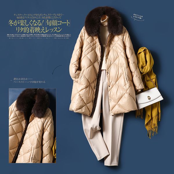argyle 90% white duck down womens down jackets womens coats with real fur covered button korean fashion clothing, Black
argyle 90% white duck down womens down jackets womens coats with real fur covered button korean fashion clothing, Black