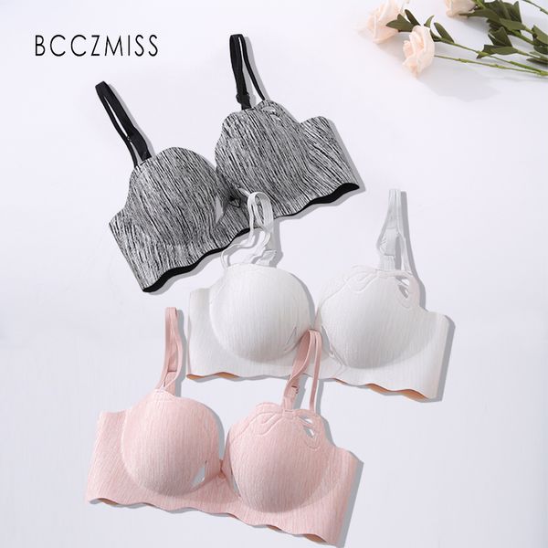 bcczmiss colorful lingerie push up one-piece seamless solid fashion bralette without rim bra gather cleavage underwear, Red;black
bcczmiss colorful lingerie push up one-piece seamless solid fashion bralette without rim bra gather cleavage underwear, Red;black