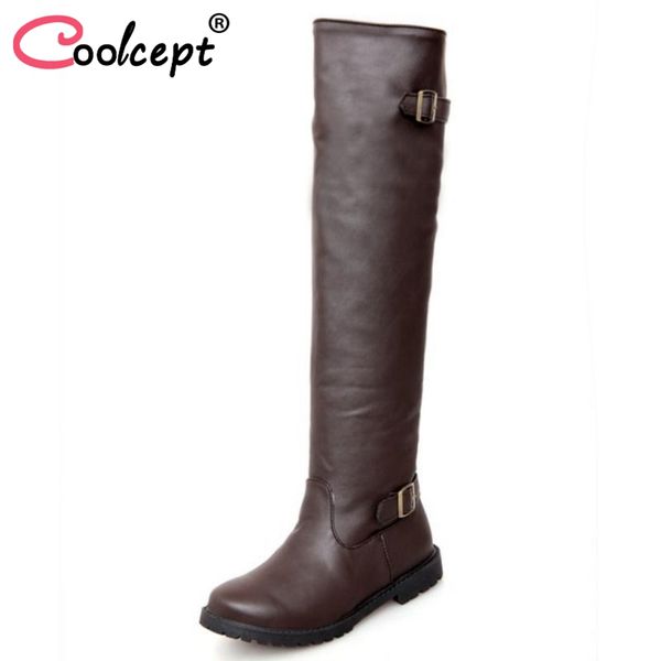 coolcept ladies flats boots зимняя обувь женщина пряжки металла меховая мода высокие сапоги женщины длинные обувь размер 34-39, Black
coolcept ladies flats boots зимняя обувь женщина пряжки металла меховая мода высокие сапоги женщины длинные обувь размер 34-39, Black