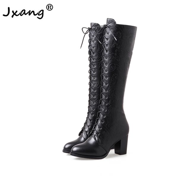 jxang 2020 black cowhide platform high-heeled shoes ladies winter fashion simple zipper round head warm boots
jxang 2020 black cowhide platform high-heeled shoes ladies winter fashion simple zipper round head warm boots