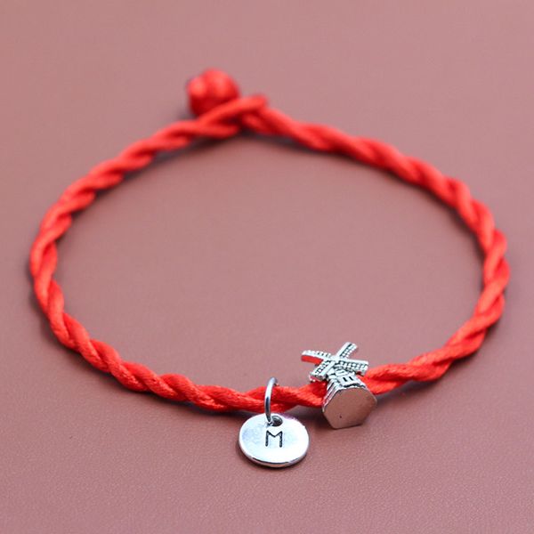 mill charm beads red thread string bracelet diy handmade a-z letters pendant lucky rope bracelet for women men jewelry, Red;blue
mill charm beads red thread string bracelet diy handmade a-z letters pendant lucky rope bracelet for women men jewelry, Red;blue