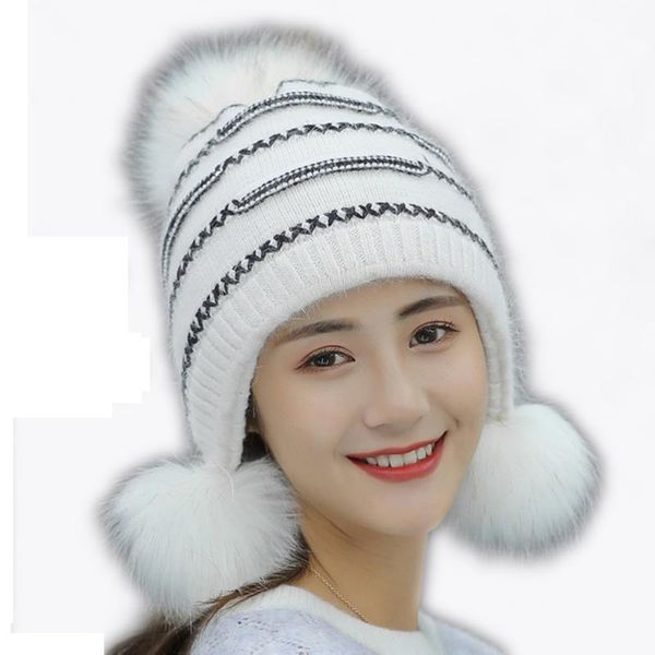 women beanies sweet cute autumn students hedging cap new winter fur hat lady hair ball earmuff thick warm wool knit hats, Blue;gray
women beanies sweet cute autumn students hedging cap new winter fur hat lady hair ball earmuff thick warm wool knit hats, Blue;gray