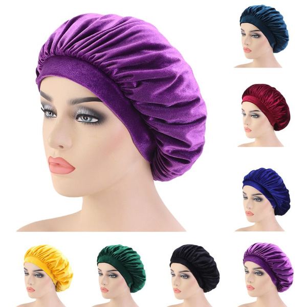 muslim women velvet night sleep turban hair loss caps chemo hats beanie wide elastic band hair care headwear bonnet solid color, Blue;gray 
muslim women velvet night sleep turban hair loss caps chemo hats beanie wide elastic band hair care headwear bonnet solid color, Blue;gray