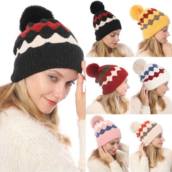 beanie/skull caps 2021 autumn womens warm fur knitted winter striped print hat ski pom bobble baggy crochet beanie cap wool blend, Blue;gray
beanie/skull caps 2021 autumn womens warm fur knitted winter striped print hat ski pom bobble baggy crochet beanie cap wool blend, Blue;gray