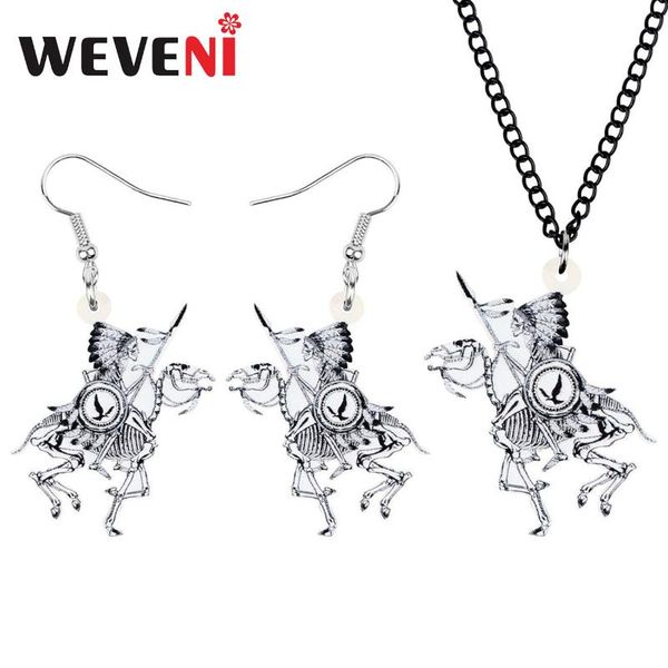 weveni acrylic halloween skull soldier cavalry jewelry sets long necklace earrings for women girl friends classic gift accessory, Silver
weveni acrylic halloween skull soldier cavalry jewelry sets long necklace earrings for women girl friends classic gift accessory, Silver