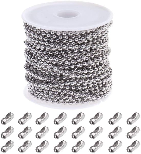 50meter/roll 1.5mm/2mm/2.4mm/3mm/4mm stainless steel ball chain beads chain beaded chain diy jewelry findings bag accessories, Silver
50meter/roll 1.5mm/2mm/2.4mm/3mm/4mm stainless steel ball chain beads chain beaded chain diy jewelry findings bag accessories, Silver