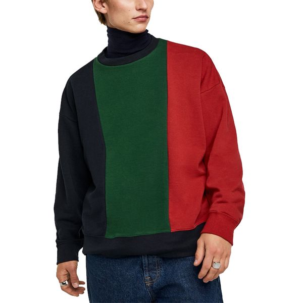 oem men o-neck long sleeve contrast vertical panels color block stripe sweatshirts, Black
oem men o-neck long sleeve contrast vertical panels color block stripe sweatshirts, Black