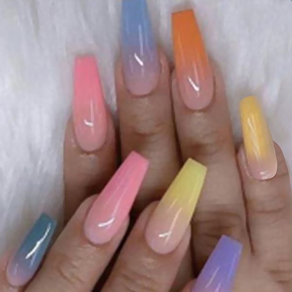 20pcs fake nails european rainbow nail patch ballerina full false nail long fake portable decals art sticker set
20pcs fake nails european rainbow nail patch ballerina full false nail long fake portable decals art sticker set