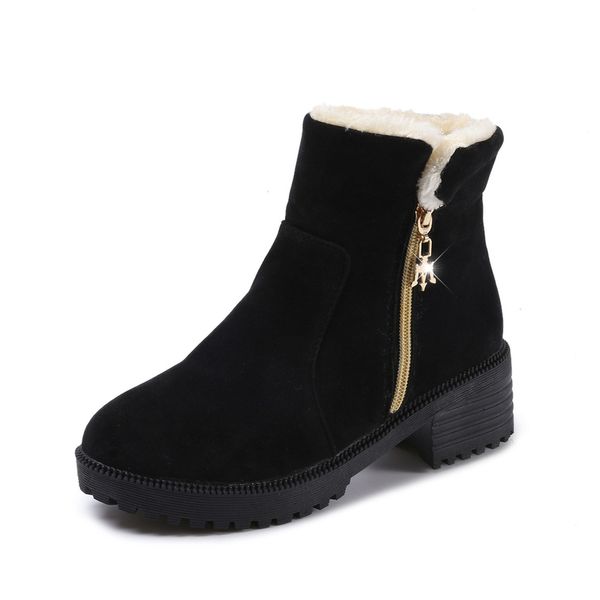 2020 new women boots autumn winter boots classic zipper snow ankle winter suede warm fur plush women shoes, Black
2020 new women boots autumn winter boots classic zipper snow ankle winter suede warm fur plush women shoes, Black