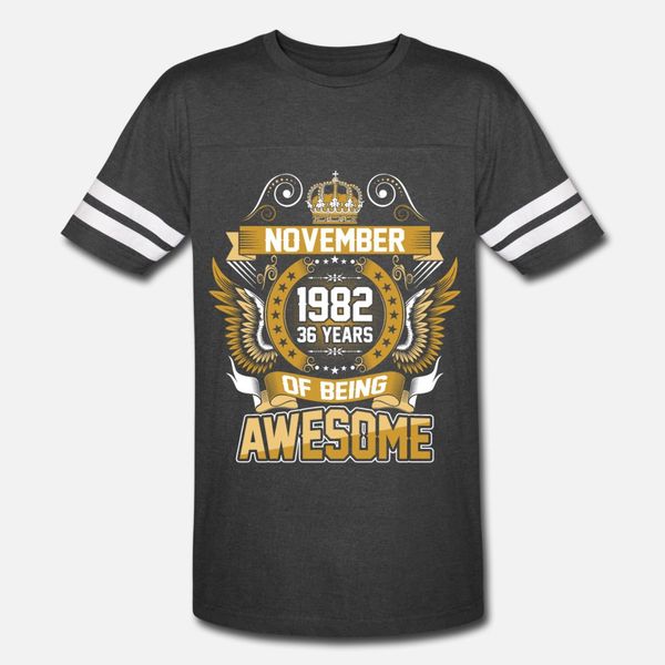 november 1982 36 years of being awesome t shirt men print 100% cotton s-3xl clothing gift breathable spring autumn outfit shirt, White;black
november 1982 36 years of being awesome t shirt men print 100% cotton s-3xl clothing gift breathable spring autumn outfit shirt, White;black
