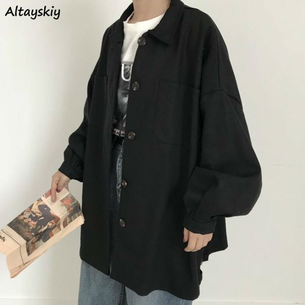 women's jackets women long sleeve oversize cargo coat black korean casual bf harajuku students daily womens simple female chic fashion, Black;brown
women's jackets women long sleeve oversize cargo coat black korean casual bf harajuku students daily womens simple female chic fashion, Black;brown