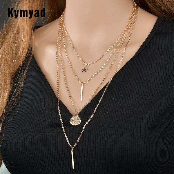 chains kymyad gold color necklace women multilayer link necklaces collier femme bijoux geometric pendant jewelry, Silver
chains kymyad gold color necklace women multilayer link necklaces collier femme bijoux geometric pendant jewelry, Silver