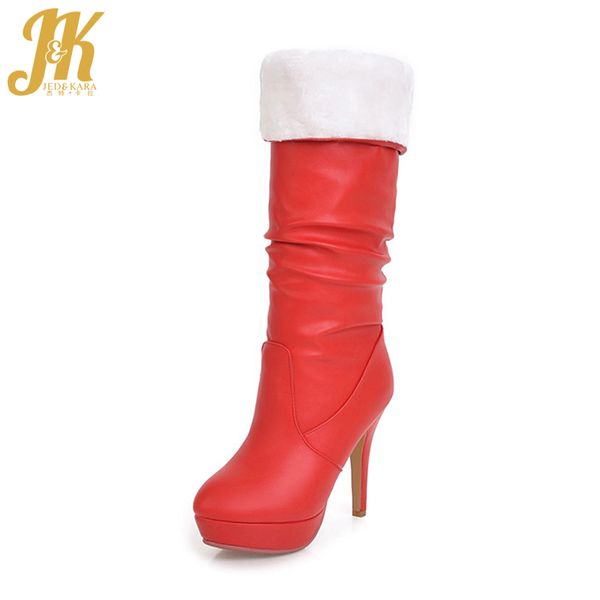 j&k plus size 32-43 thick plush warm winter boots for women high heels shoes woman platform knee boots fashion warm footwear, Black
j&k plus size 32-43 thick plush warm winter boots for women high heels shoes woman platform knee boots fashion warm footwear, Black