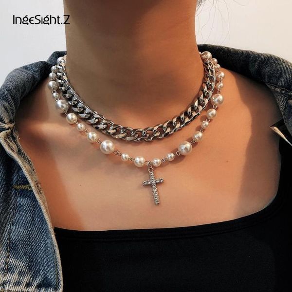ingesight.z 2pcs / set многоуровневой rhinestone крест ожерелье имитация pearl цепь снаряженное кубинский choker ожерелье ювелирных изделия, Silver
ingesight.z 2pcs / set многоуровневой rhinestone крест ожерелье имитация pearl цепь снаряженное кубинский choker ожерелье ювелирных изделия, Silver