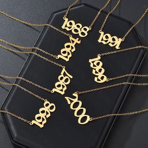 women year number pendant necklaces 1980-2019 gold/steel 2 colors wedding date anniversary jewelry men stainless steel birth year necklaces, Silver
women year number pendant necklaces 1980-2019 gold/steel 2 colors wedding date anniversary jewelry men stainless steel birth year necklaces, Silver