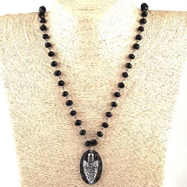 pendant necklaces fashion bohemian jewelry black glass crystal rosary chain metal necklace for women ethnic, Silver
pendant necklaces fashion bohemian jewelry black glass crystal rosary chain metal necklace for women ethnic, Silver