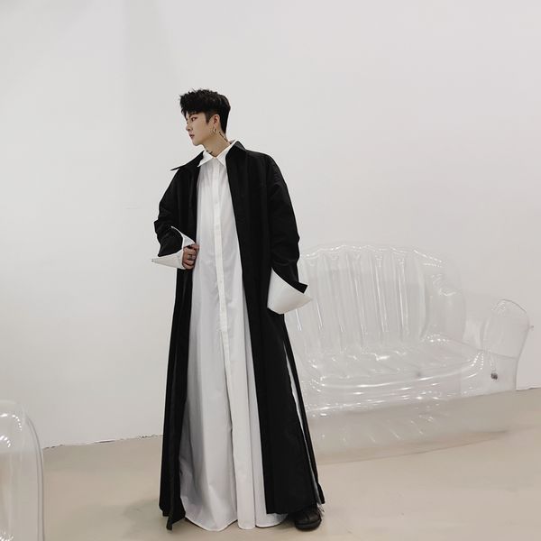 dark makings long sleeve shirt young men's hair stylist benfeng autumn style new super long jacket loose, White;black
dark makings long sleeve shirt young men's hair stylist benfeng autumn style new super long jacket loose, White;black