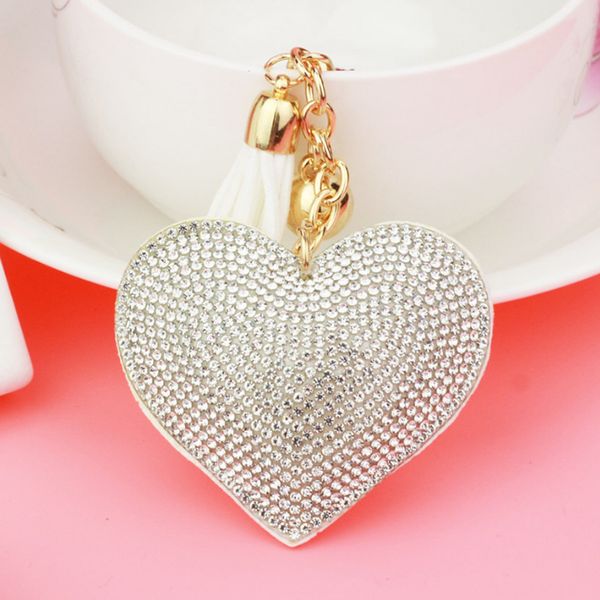 key chain love heart full crystal key ring sweet women handbag pendant charms long tassel golden chain key fashion, Silver
key chain love heart full crystal key ring sweet women handbag pendant charms long tassel golden chain key fashion, Silver