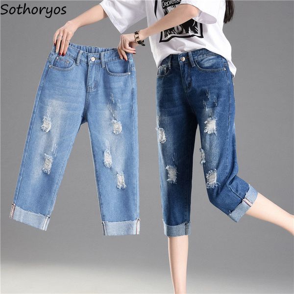 jeans women elastic high waist knee length ripped harajuku kawaii button zipper simple all-match korean style womens jean female, Blue
jeans women elastic high waist knee length ripped harajuku kawaii button zipper simple all-match korean style womens jean female, Blue