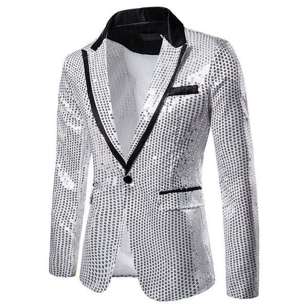 men's jackets party dress blazer men sequins long sleeve pocket homens blazers blazer masculino clothing men suit jackets, White;black
men's jackets party dress blazer men sequins long sleeve pocket homens blazers blazer masculino clothing men suit jackets, White;black