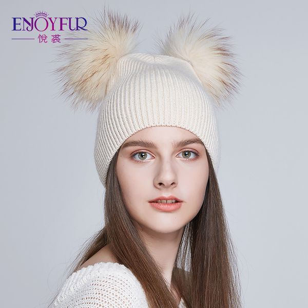 beanie/skull caps enjoyfur girls winter hats for women real fur pom beanies female style wool knitted, Blue;gray
beanie/skull caps enjoyfur girls winter hats for women real fur pom beanies female style wool knitted, Blue;gray