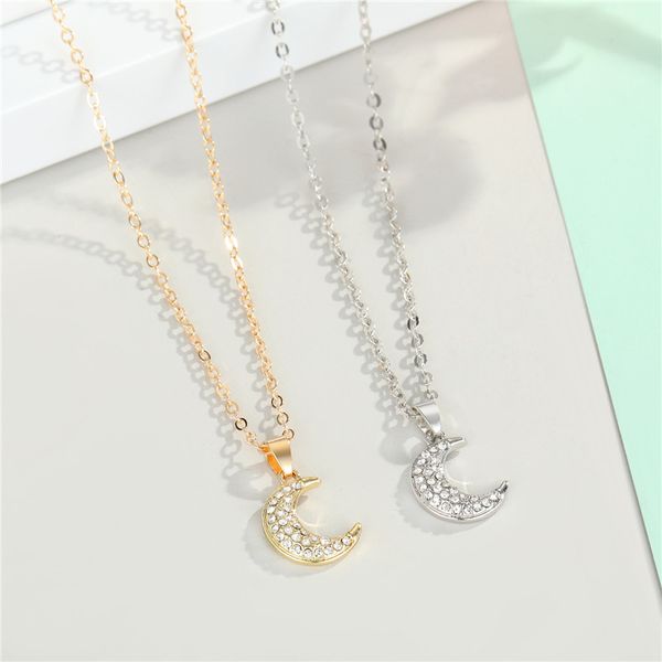 1pc korean women full rhinestone moon pendant necklace gold color cute fashion shiny party choker clavicle chain jewelry gift, Silver
1pc korean women full rhinestone moon pendant necklace gold color cute fashion shiny party choker clavicle chain jewelry gift, Silver