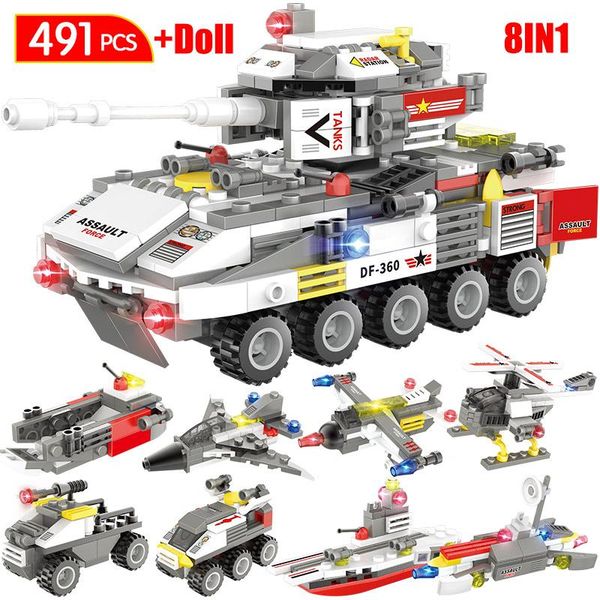 491pcs diy wheeled armored tank model building blocks military aircraft car turck soldier figures bricks toys for kids qylkhe mywjqq 
491pcs diy wheeled armored tank model building blocks military aircraft car turck soldier figures bricks toys for kids qylkhe mywjqq